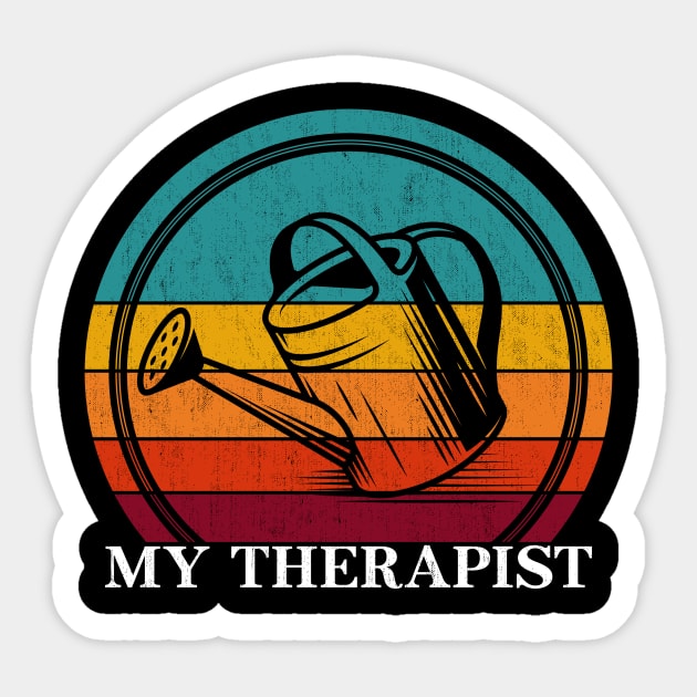 Vintage Watering Can My Therapist - Gardening Sticker by Red Canopy Stores